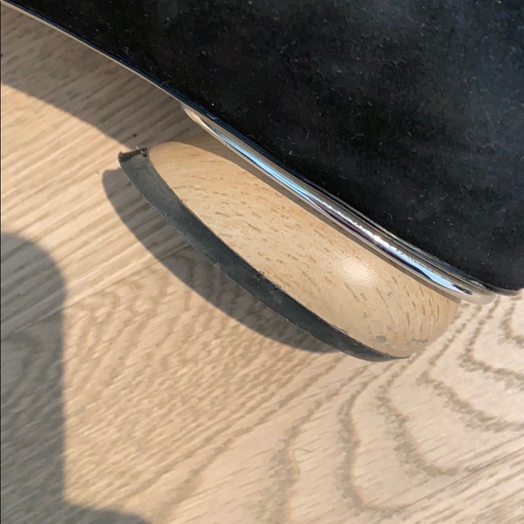 Zara Pointy Toe Flats with Wood Heel - Picture 4 of 5